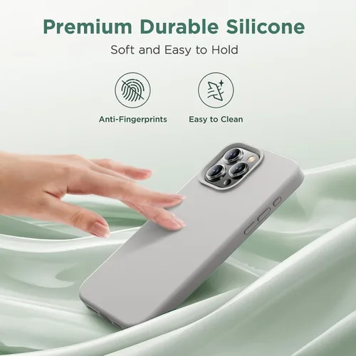 Vista 4 de Cordking Funda diseñada para iPhone 15 Pro, funda de silicona ultra delgada, a prueba de golpes, con forro de microfibra suave antiarañazos, 6.1
