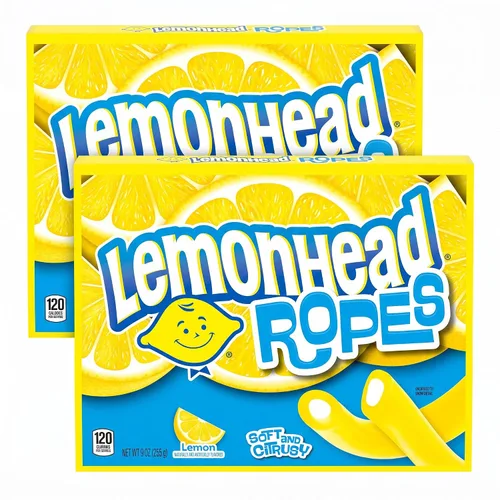 Vista 8 de Cuerdas Lemonhead, caramelo, limón, agrio y cítrico, suave y masticable, 9 oz