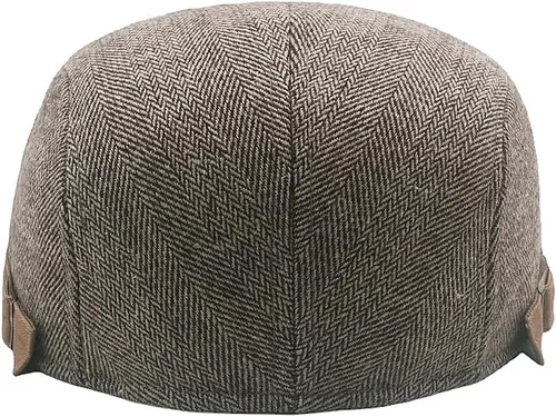 Vista 4 de Gorra de tweed de espiga para hombre, gorra plana de Ivy Gatsby, gorra de taxi ajustable para mujer