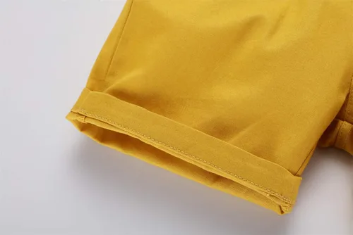 Vista 8 de HILEELANG Pantalones cortos chinos de verano para niños pequeños, de algodón, elásticos, con cordón, para uniforme escolar, 2