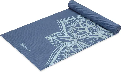 Vista 18 de Gaiam - Esterilla de yoga premium de 5mm con estampado, gruesa y antideslizante para todo tipo de yoga, pilates y entrenamientos en el suelo