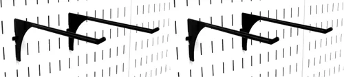 Vista 7 de Wall Control Pegboard - Par de ganchos ranurados extendidos de 9 pulgadas de alcance - Ganchos de metal ranurados para tablero de clavijas Wall Negro