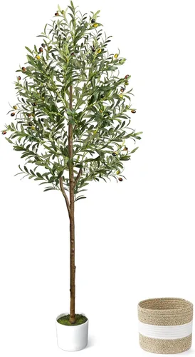 Vista 14 de Árbol de olivo artificial de 5.5 pies de planta decorativa