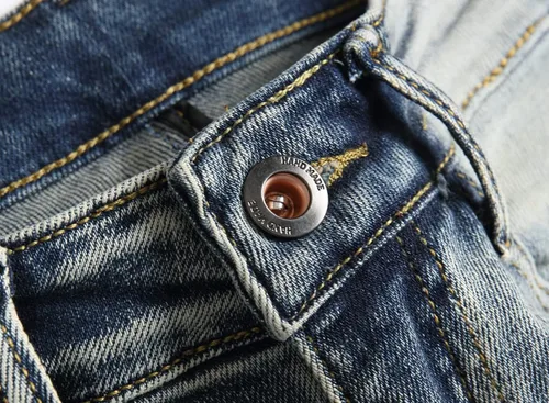 Vista 5 de OIIIO - Jeans elásticos rasgados de ajuste regular para hombre