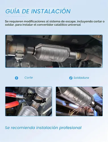 Vista 5 de Nilight - Convertidor catalítico de entrada/salida de 2 pulgadas con escudo térmico, catalizador universal de 2 pulgadas para Chevrolet Chevy Dodge