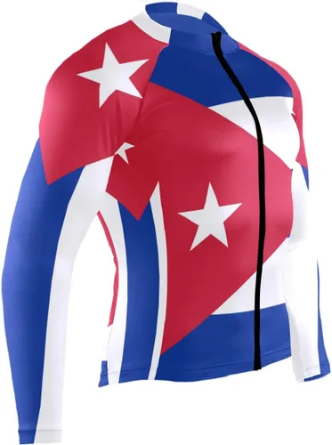 Vista 2 de Camiseta de manga larga para hombre de la bandera de Cuba