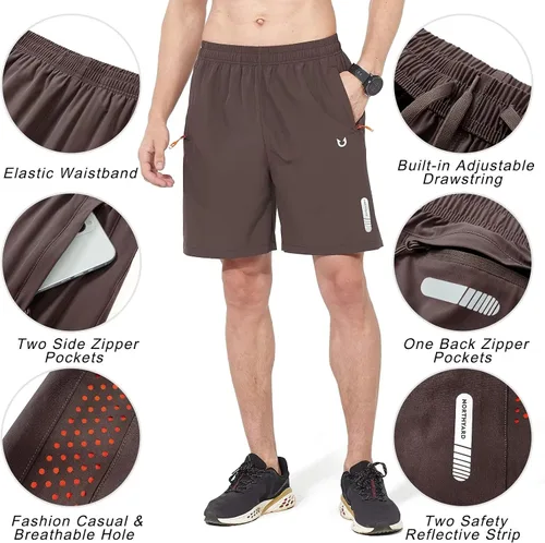 Vista 4 de NORTHYARD - Pantalones cortos deportivos para correr para hombres, ligeros, de secado rápido, 7, 5 o 9 pulgadas, para senderismo, deportes, gimnasio