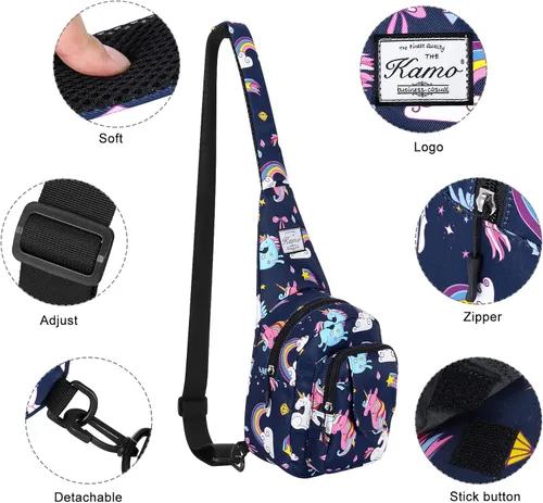 Vista 4 de Kamo Bolso bandolera para mujer, bolso cruzado casual, mochila cruzada floral, mochila cruzada de viaje, bolsa de hombro para senderismo