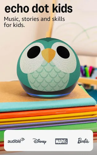Vista 10 de Amazon Echo Dot Kids (modelo más reciente), Bocina inteligente para disfrutar audiolibros apropiados para su edad, juegos interactivos y Dragón
