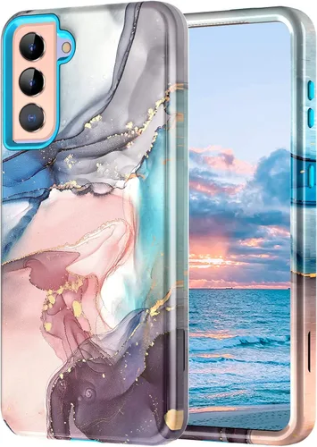Vista 14 de Lamcase Funda para Galaxy S24 FE, resistente a prueba de golpes, híbrida de policarbonato duro, TPU suave, protección contra caídas de tres capas