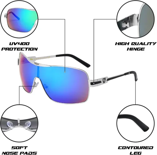 Vista 6 de Khan Relay - Gafas de sol de una pieza con escudo