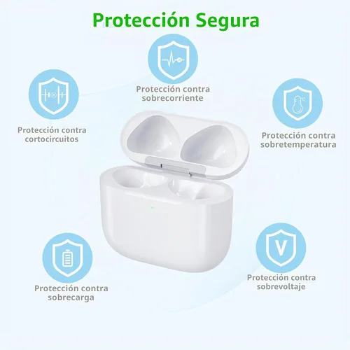 Vista 7 de Funda de carga inalámbrica compatible con AirPods 4, cargador de repuesto con botón de sincronización de emparejamiento Bluetooth (a USB-C)