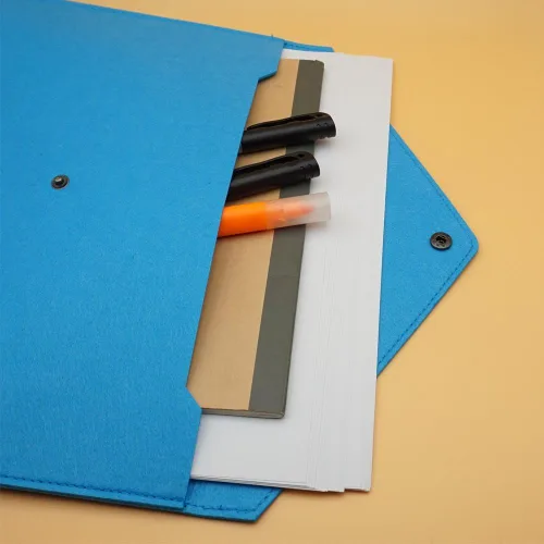 Vista 5 de Carpeta de archivos de fieltro, maletín duradero, bolsa de documentos, carpetas de archivos de papel, funda de cartera, sobre de carta, cierre