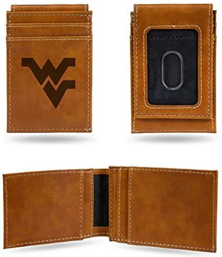 Vista 126 de Cartera de bolsillo frontal grabada con láser NCAA - Compacta/Cómoda/Delgada