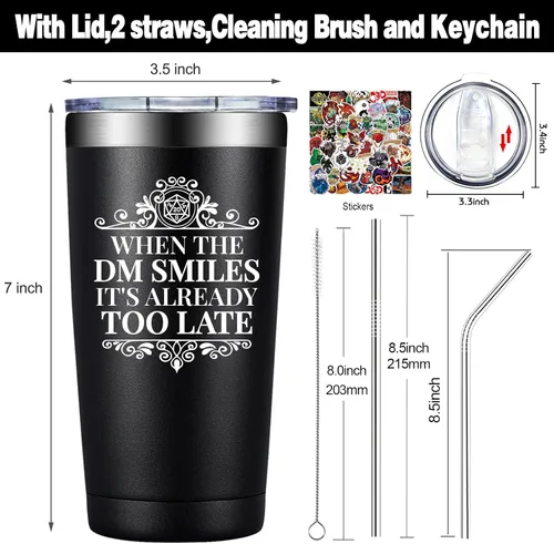 Vista 7 de Regalos de Dungeons and Dragons - Regalos para Dungeon Master - Regalo de Navidad para Dungeon Master D&d Dnd Dm Rpg Fans - Vaso Dnd de 20oz