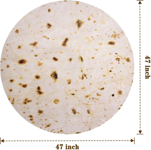 Vista 6 de mermaker Cobija de doble cara con estampado de tortilla para burritos