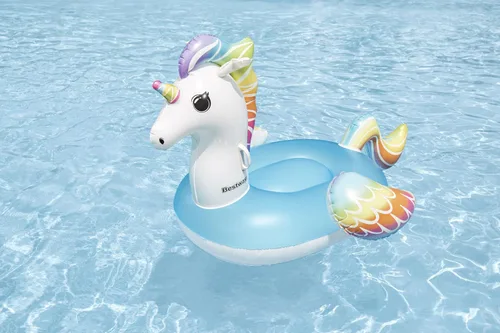 Vista 7 de Bestway Unicorn Pool Float, Kids Inflatable Ride-On with Handles, Inflatable Beach Toys