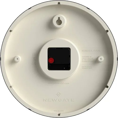 Vista 6 de NEWGATE® - Reloj de pared con número cuatro ecos, reloj redondo moderno, 12 pulgadas, negro, números fáciles de leer, ideal para cocina, sala