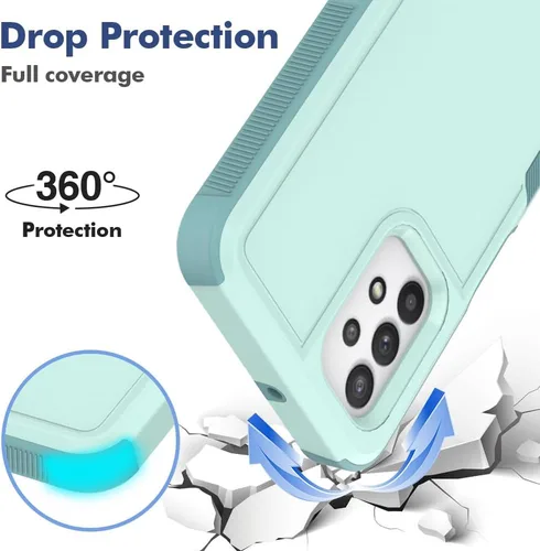 Vista 343 de Jeylly Compatible con Samsung Galaxy A22 5G Funda, Funda Samsung A22 5G con 2pcs protectores de pantalla de vidrio templado