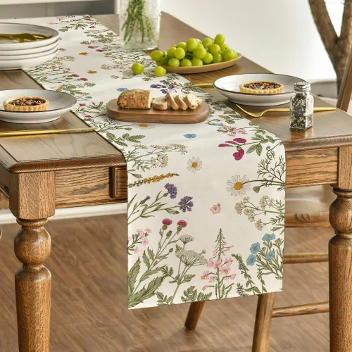 Vista 3 de Artoid Mode Camino de mesa de primavera de flores, decoración de mesa de comedor de cocina de temporada para decoración de fiesta del hogar, 13 x 72