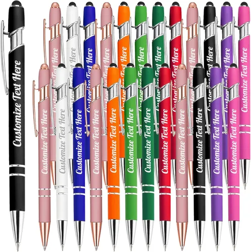 Vista 107 de Hasta 500 bolígrafos personalizados a granel con logotipo de mensaje de nombre comercial, bolígrafos grabados personalizados con lápiz óptico