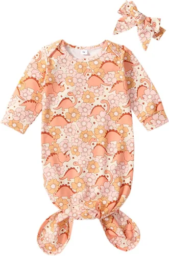 Vista 9 de Camisones florales para bebés recién nacidas niñas con diadema, ropa de dormir, mamelucos, sacos de dormir, conjuntos Navidad y carta