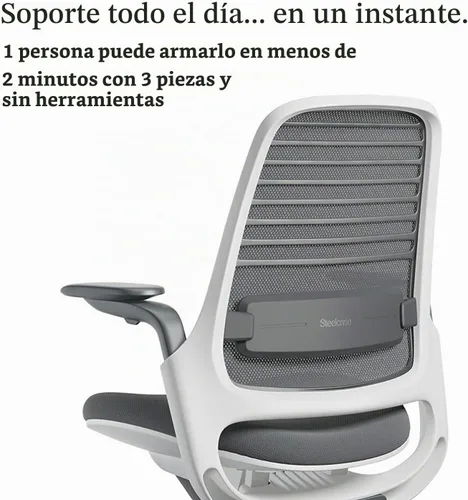 Vista 7 de Steelcase Series 1 Silla de oficina ergonómica, suelos de alfombra, grafito, luz
