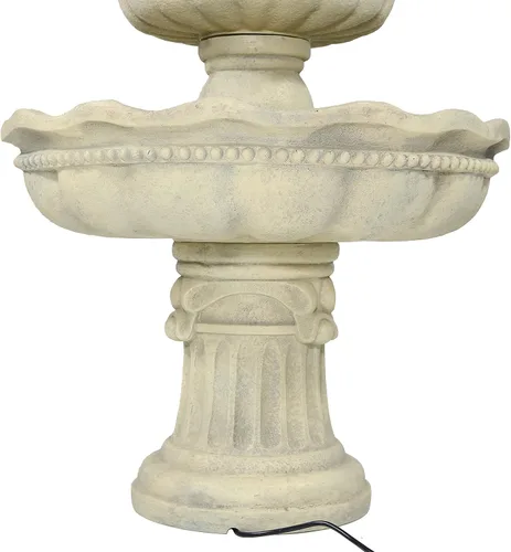 Vista 8 de Sunnydaze - Fuente de agua de 3 niveles de 51 pulgadas, fuente eléctrica para exteriores con parte superior de piña, función de agua para patio al