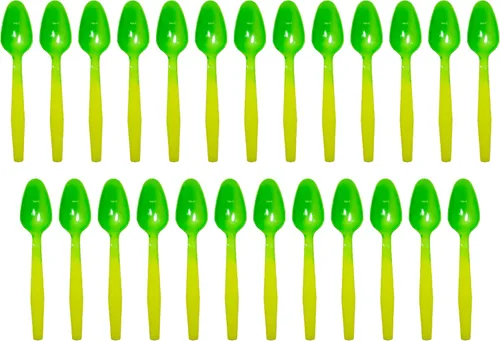 Vista 4 de Cucharas reutilizables de base biológica, paquete de 20, 5 colores, ideales para yogur, helado, helados, bebidas frías, empaquetadas en Estados
