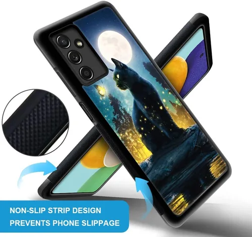 Vista 4 de ZHEGAILIAN Funda compatible con Samsung Galaxy A14 5G, antideslizante, de poliuretano termoplástico suave, a prueba de golpes, compatible con Gato