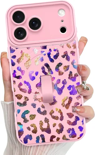 Vista 64 de KANGHAR Compatible con iPhone 17 Pro Case Spot Pattern - Negro Mancha rosada negra