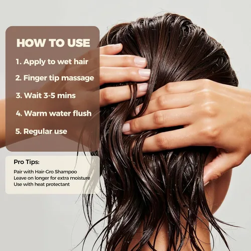 Vista 4 de Olivii Hair-Gro Acondicionador para cabello más grueso y completo, crecimiento del cabello con cúrcuma, trébol rojo, biotina y cafeína, reduce