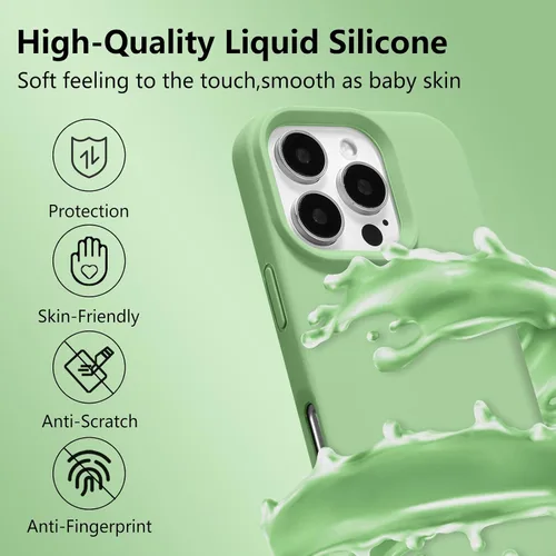 Vista 40 de Funda magnética de silicona para iPhone 13 Pro, color blanco antiguo [Compatible con Magsafe] [Forro de microfibra suave antiarañazos], funda