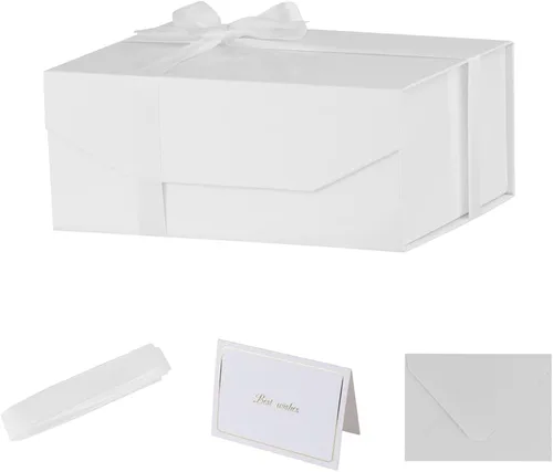 Vista 66 de 1 paquete de caja de regalo negra con tapas, pequeña de 12 x 8 x 2.7 pulgadas, cajas de regalo para ropa, cajas de regalo para camisas con cinta