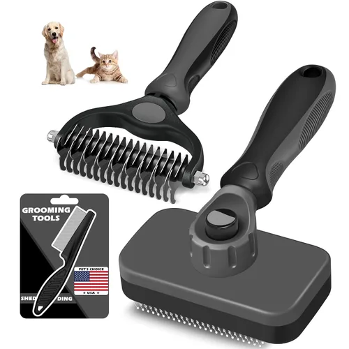 Vista 9 de Cepillo profesional de limpieza automática y rastrillo de aseo de mascotas y peine de pulgas para perros, gatos y caballos Peine de Negro