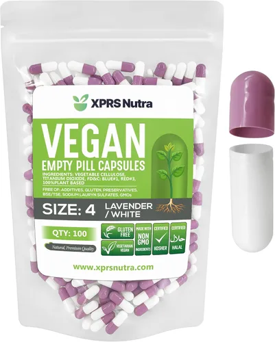 Vista 18 de XPRS Nutra Tamaño 4 Cápsulas vacías - 100 unidades de pequeñas cápsulas veganas vacías - Píldoras vegetarianas DIY para rellenar con vegetales - Agua