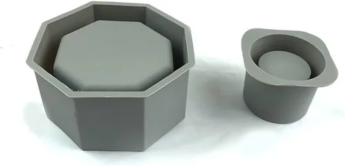 Vista 5 de appuivbt Molde de resina para macetas, moldes de silicona para suculentas, moldes de cemento, molde de arcilla de hormigón, cuadrado/redondo/octágono