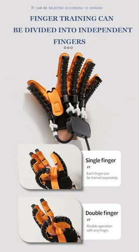 Vista 6 de Nuevos guantes de robot de rehabilitación 2024, equipo de recuperación de hemiplejia de mano mejorado, carga USB y ajuste de fuerza, para restaurar