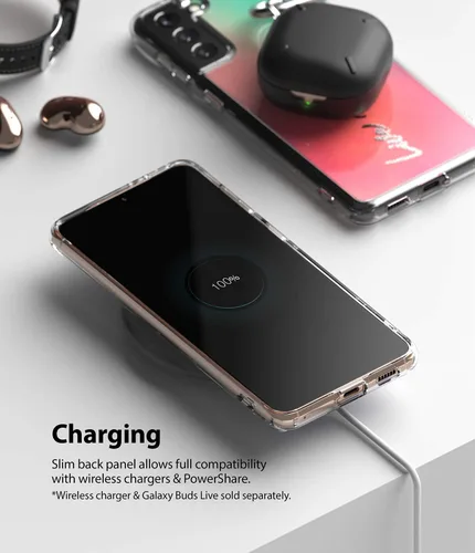 Vista 8 de Ringke Fusion Design - Funda compatible con Galaxy S21 Plus, parte trasera dura, a prueba de golpes, carcasa de poliuretano termoplástico suave