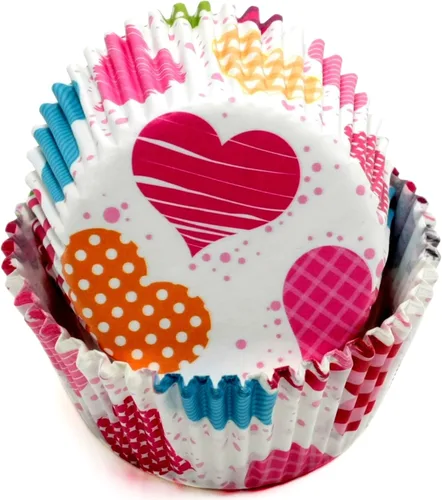 Vista 3 de Chef Craft Juego de forro para cupcakes de San Valentín, 100 unidades, rojo/rosa