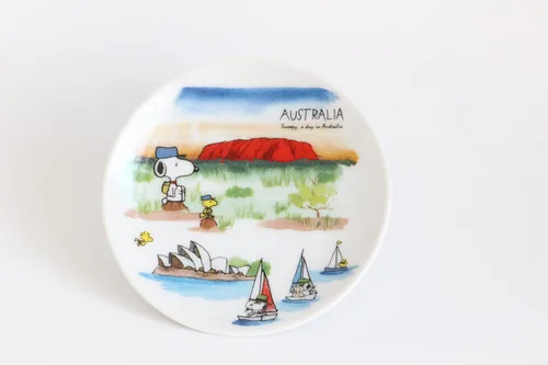 Vista 3 de Australia Canada Snoopy Mini Plato, Juego de 2