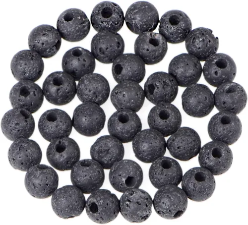 Vista 15 de AD Beads Cuentas de gema natural de 8 mm redondas sueltas con gran agujero de 2,5 mm, 40 piezas (turquesa africana)