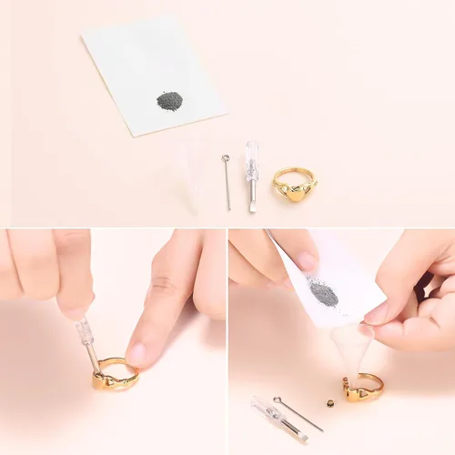 Vista 6 de Minicremation Anillo de urna de cremación para cenizas para mujer, anillo de dedo de corazón de acero inoxidable, impermeable, recuerdo