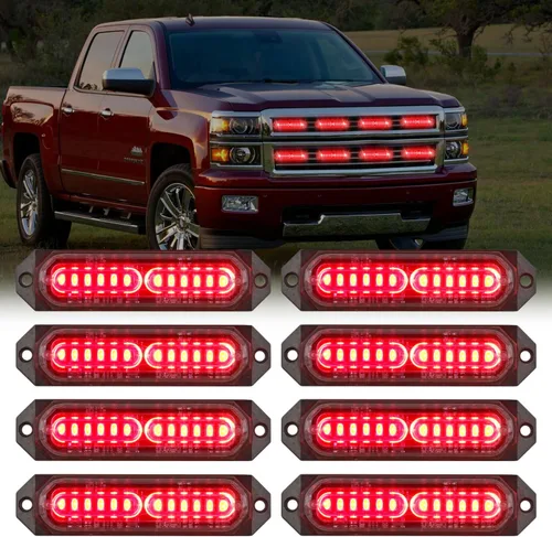 Vista 27 de Nilight 8 luces estroboscópicas LED con controlador 12 V 24 V función de sincronización verde luz de advertencia de peligro de emergencia 12 24 LED