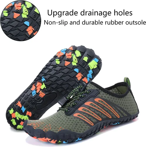Vista 5 de MAYZERO Zapatos de agua para hombres y mujeres, zapatos de surf, playa, piscina, zapatos de punta ancha, senderismo, zapatos de agua, zapatillas