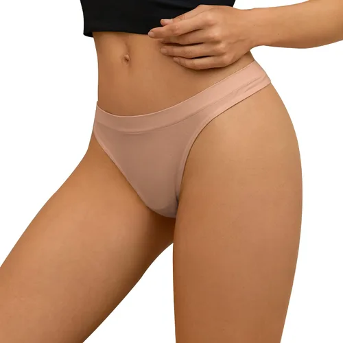 Vista 2 de DEANGELMON Tangas sin costuras para mujer, ropa interior cómoda de tiro bajo, no se ve, paquete múltiple elástico