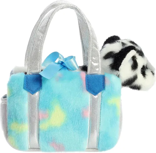 Vista 2 de Aurora Fashion Fancy Pals Blueberry Snow Leopard - Peluche con elegante bolso para divertirse con disfraz, perfecto para niños de 3 años, disfraces