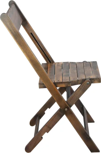 Vista 4 de EMMA + OLIVER Silla de boda plegable de madera con listones - Silla para eventos - Negro antiguo, juego de 2