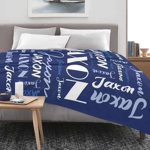 Vista 4 de Dr.TOUGH Mantas y mantas personalizadas con nombre, manta personalizada con nombre, manta personalizada para niños y adultos, manta de franela