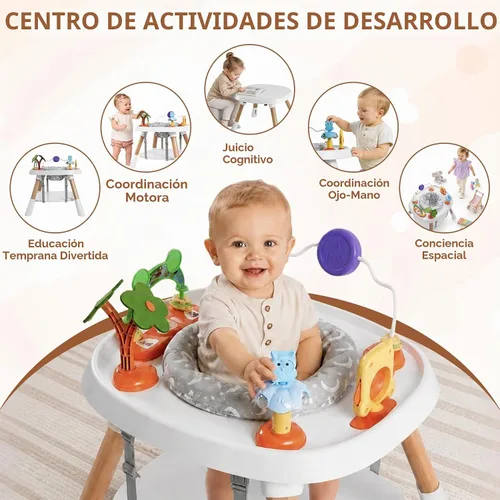 Vista 6 de Baby Activity Center, 6-in-1 Stationary Standing Table for Baby 6-36 Month Light Wood Tone